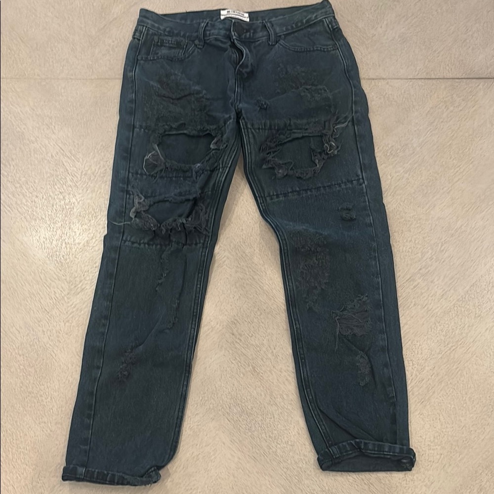 Awesome Baggies One Teaspoon faded black distressed jeans